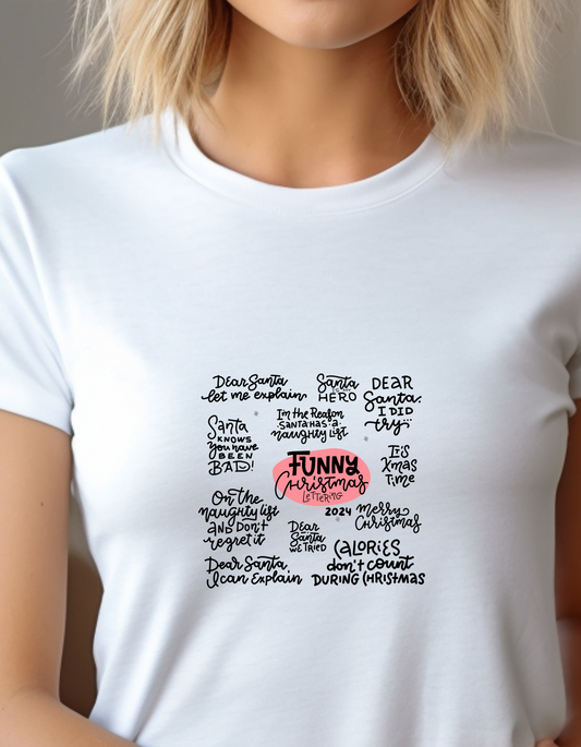 Funny Christmas Lettering T-Shirt Men/Women