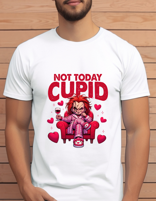Not Today Cupid Chucky Valentine's Day T-Shirt Men/Women
