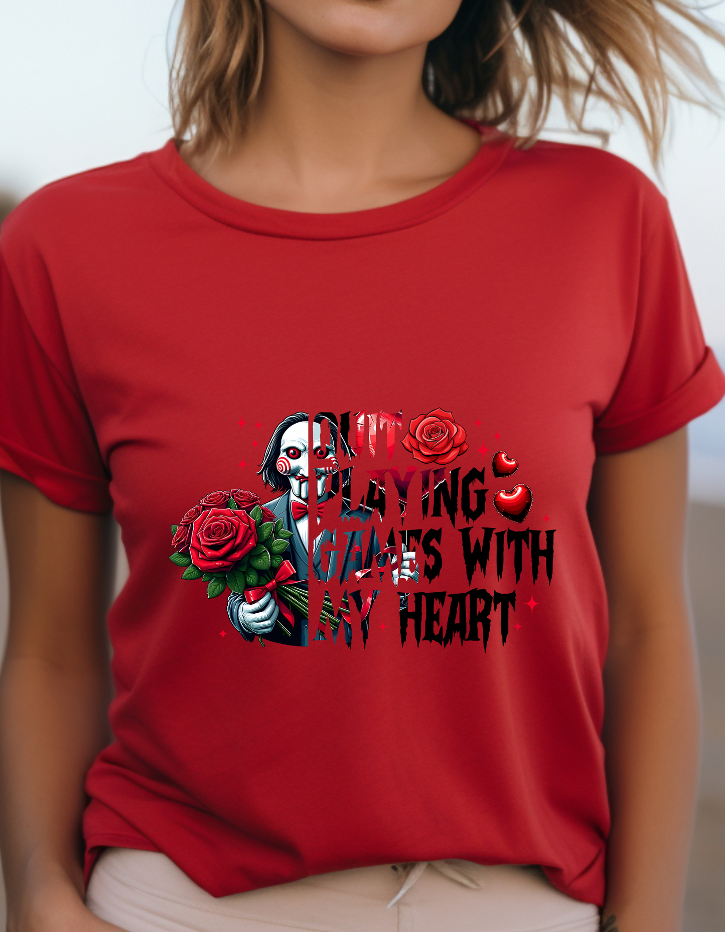 Saw heart Valentine's Day T-Shirt Men/Women