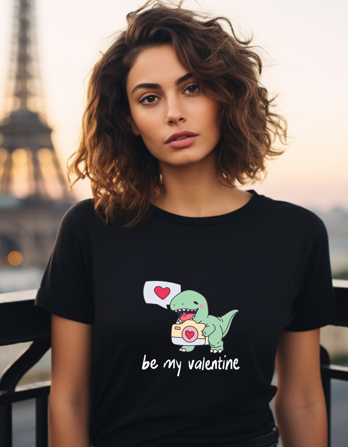 Dinosaur Valentine's Day T-Shirt Men/Women